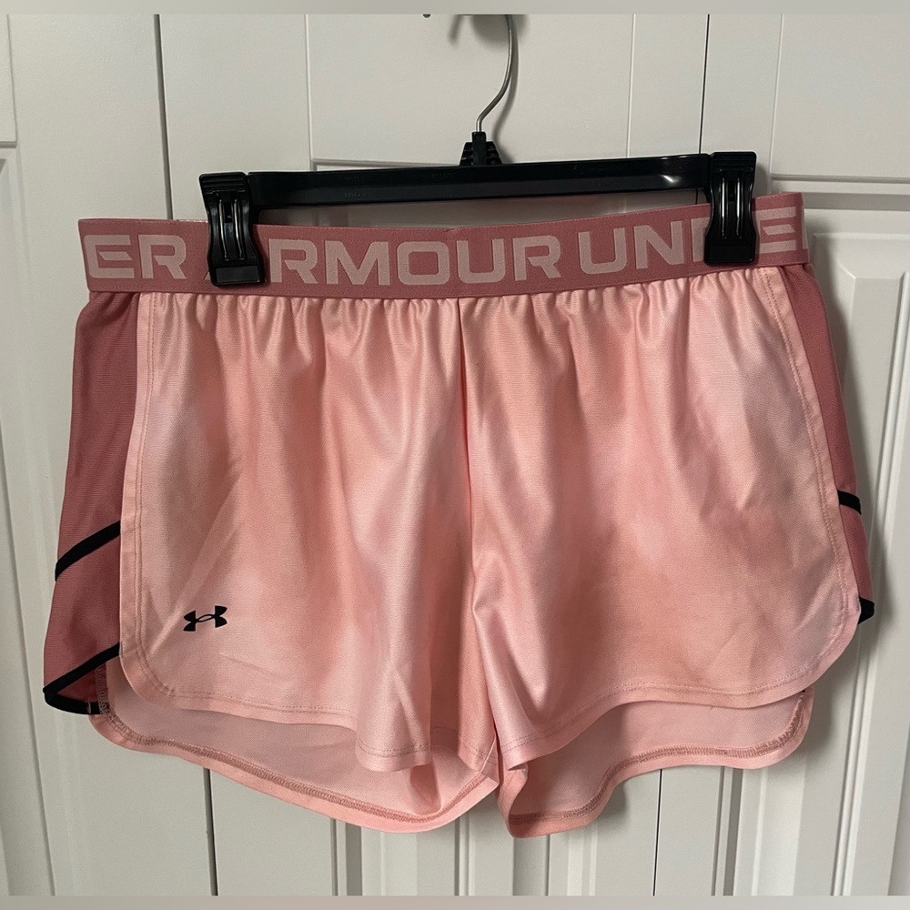 Under Armour Light Pink Women's Athletic Shorts with Logo Waistband